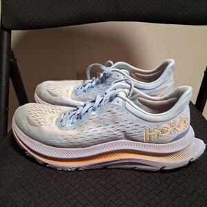 Hoka Women's Sky Blue and Peach Athletic Shoes
